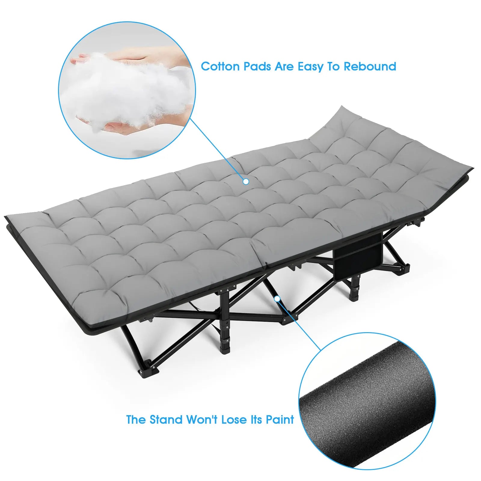 Folding Heavy-Duty Camping Cot for Adults