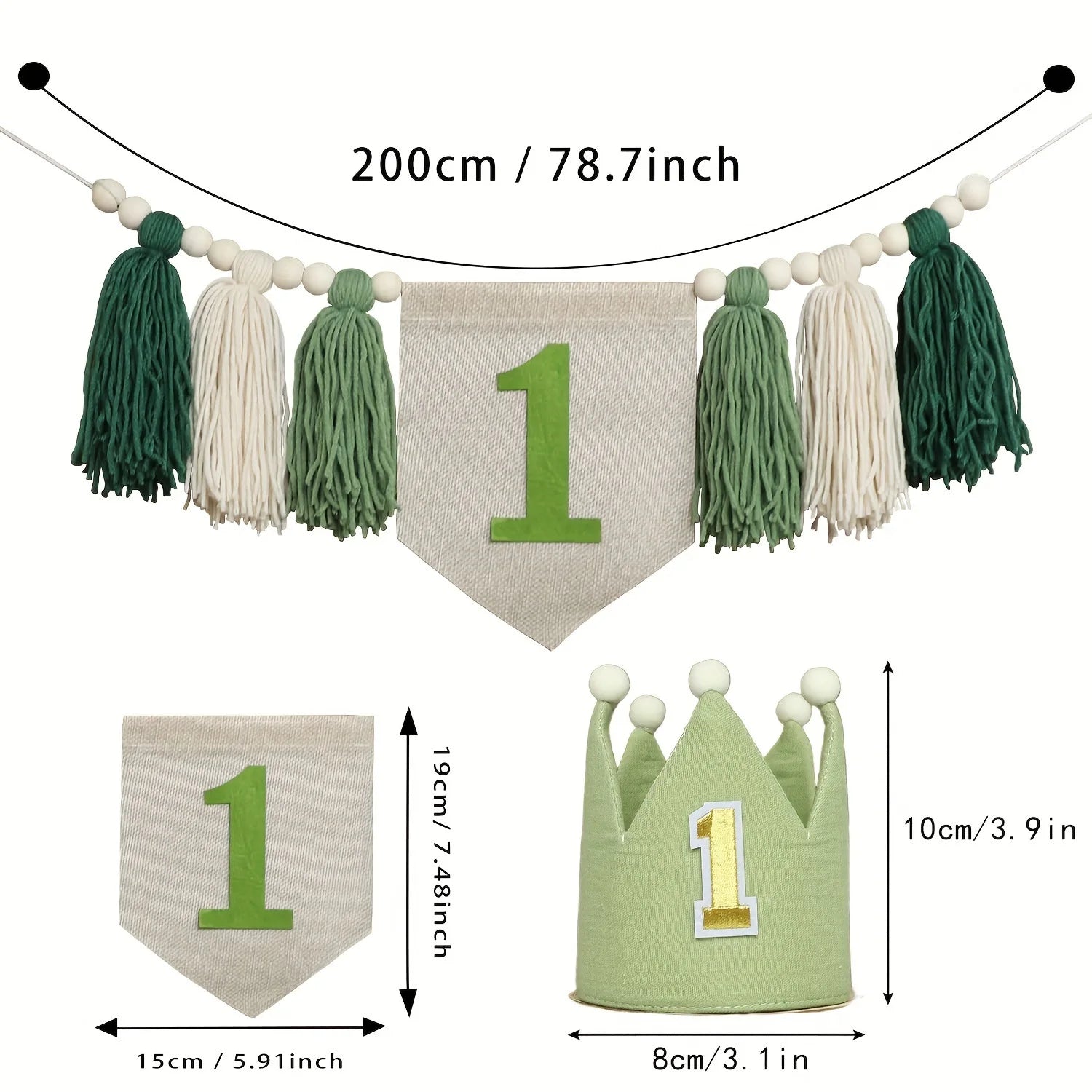 Boho 1st Birthday High Chair Banner Party Decoration