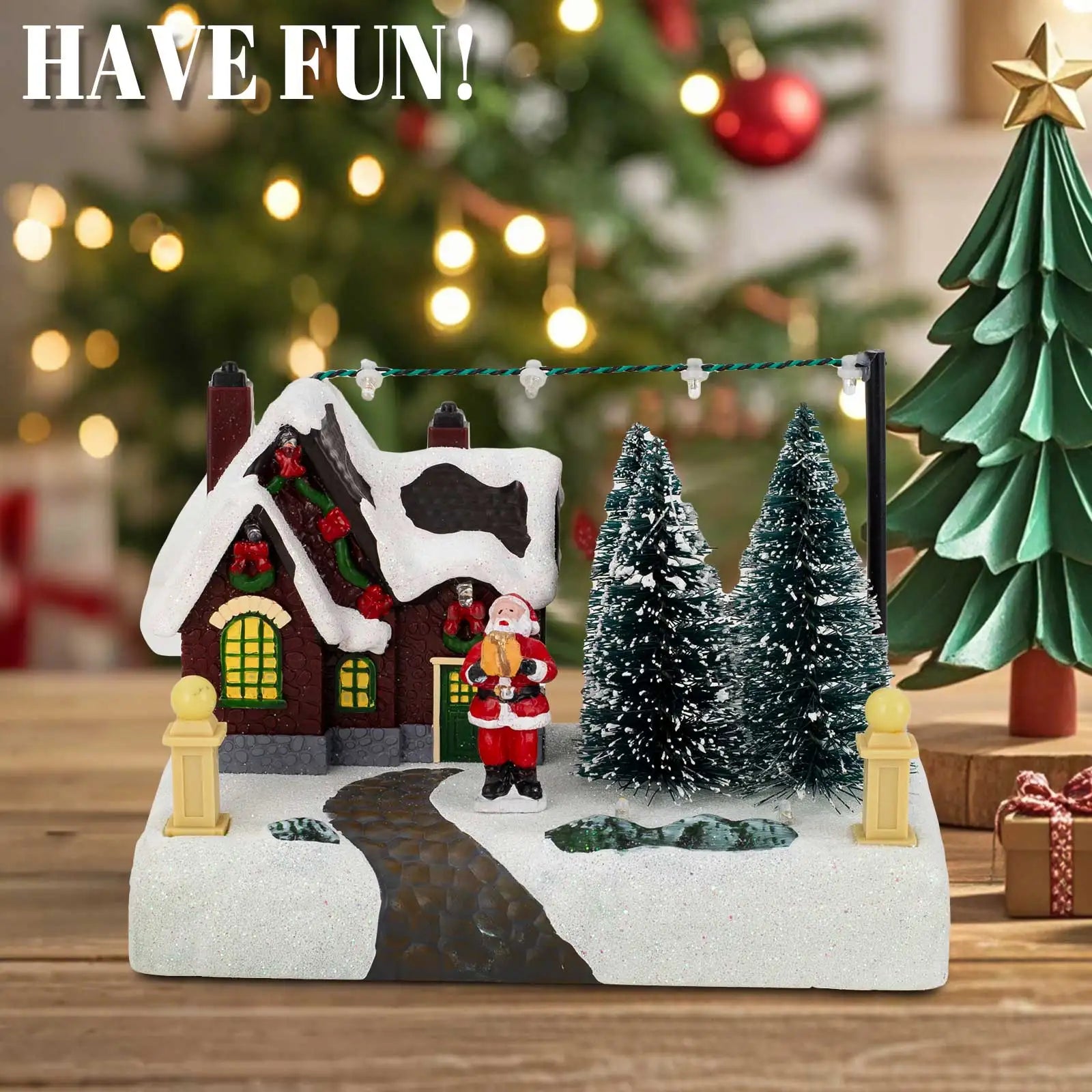 Christmas Village Scene – Lighted Collectible Holiday Decor