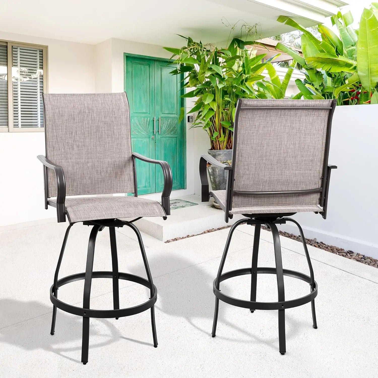 All-Weather Outdoor Swivel Bar Stool Sets