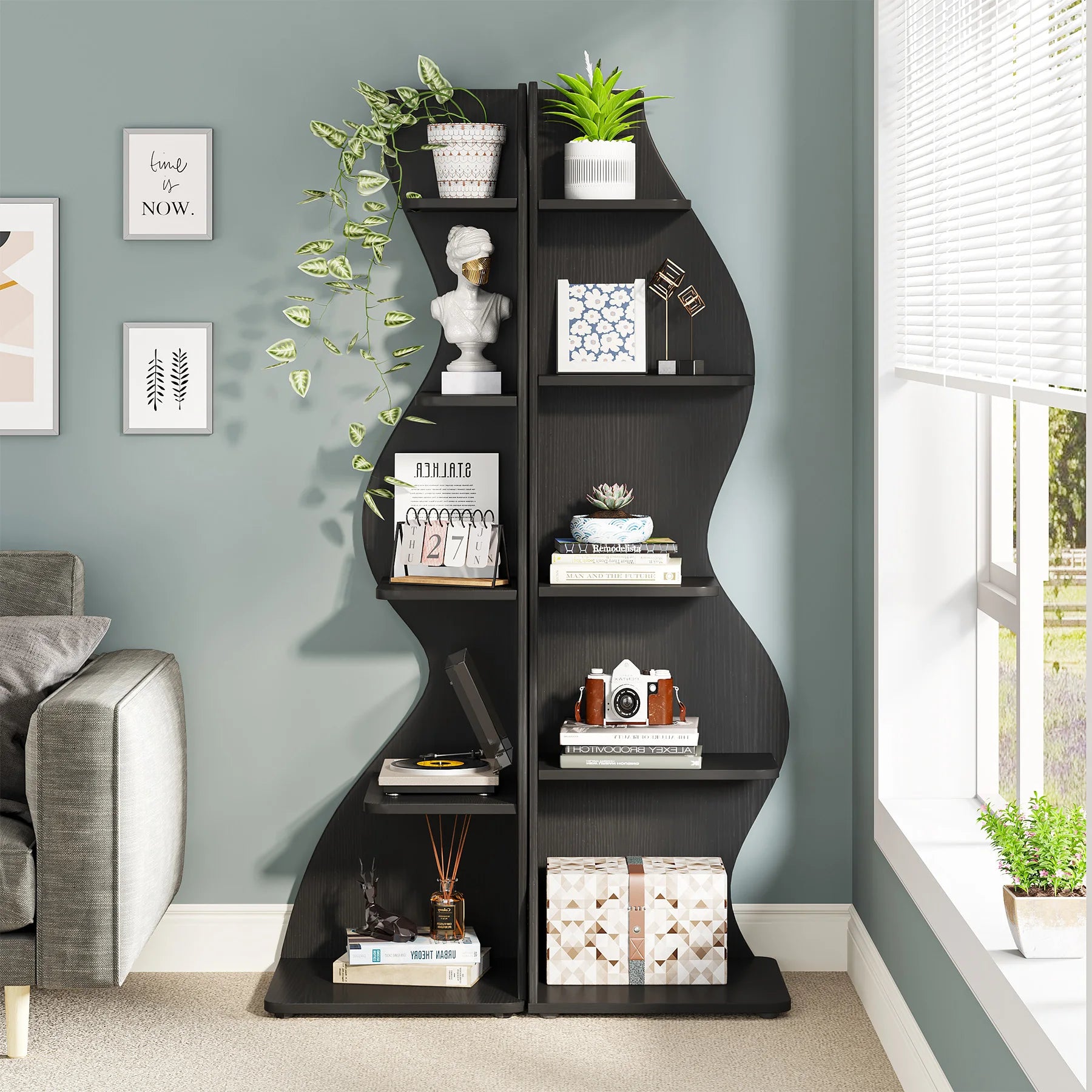 Tribesigns 5-Tier Modern Corner Bookshelf