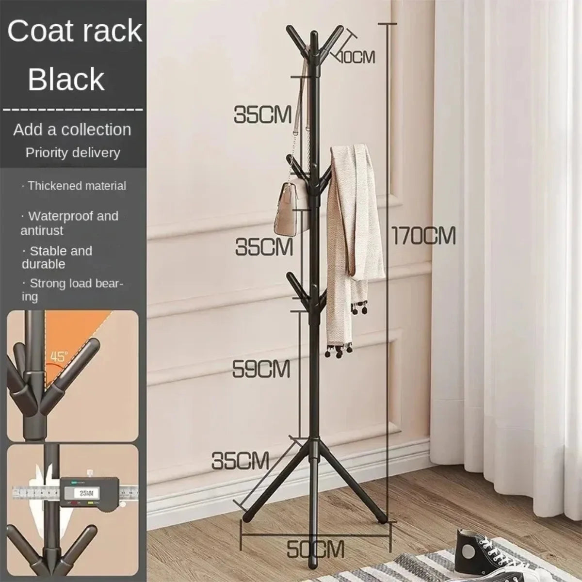 Tree Branch Floor Standing Coat and Hat Rack