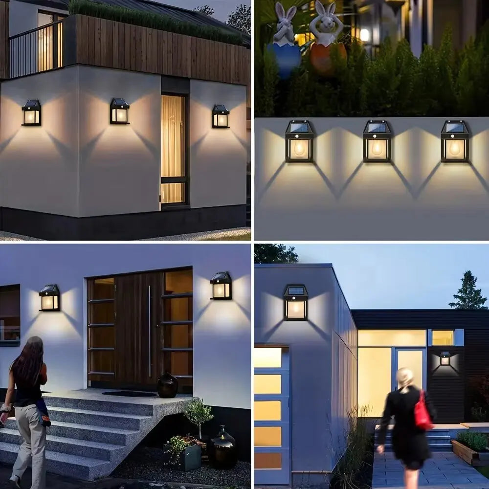 Powerful Solar LED Wall Light – Waterproof Outdoor Sensor Lamp