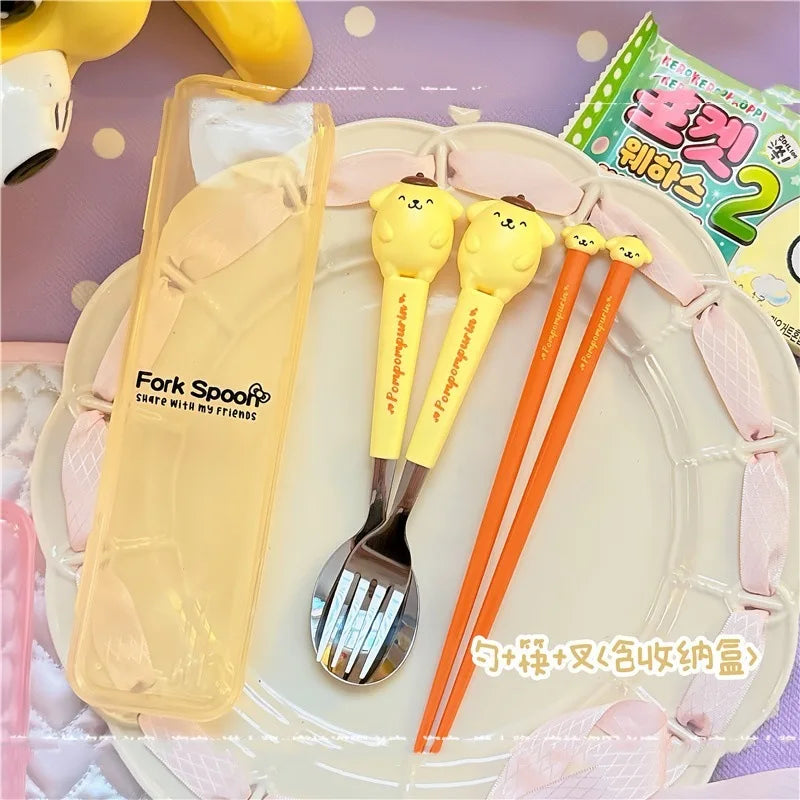 Sanrio Kids Stainless Steel Cutlery Set with Case
