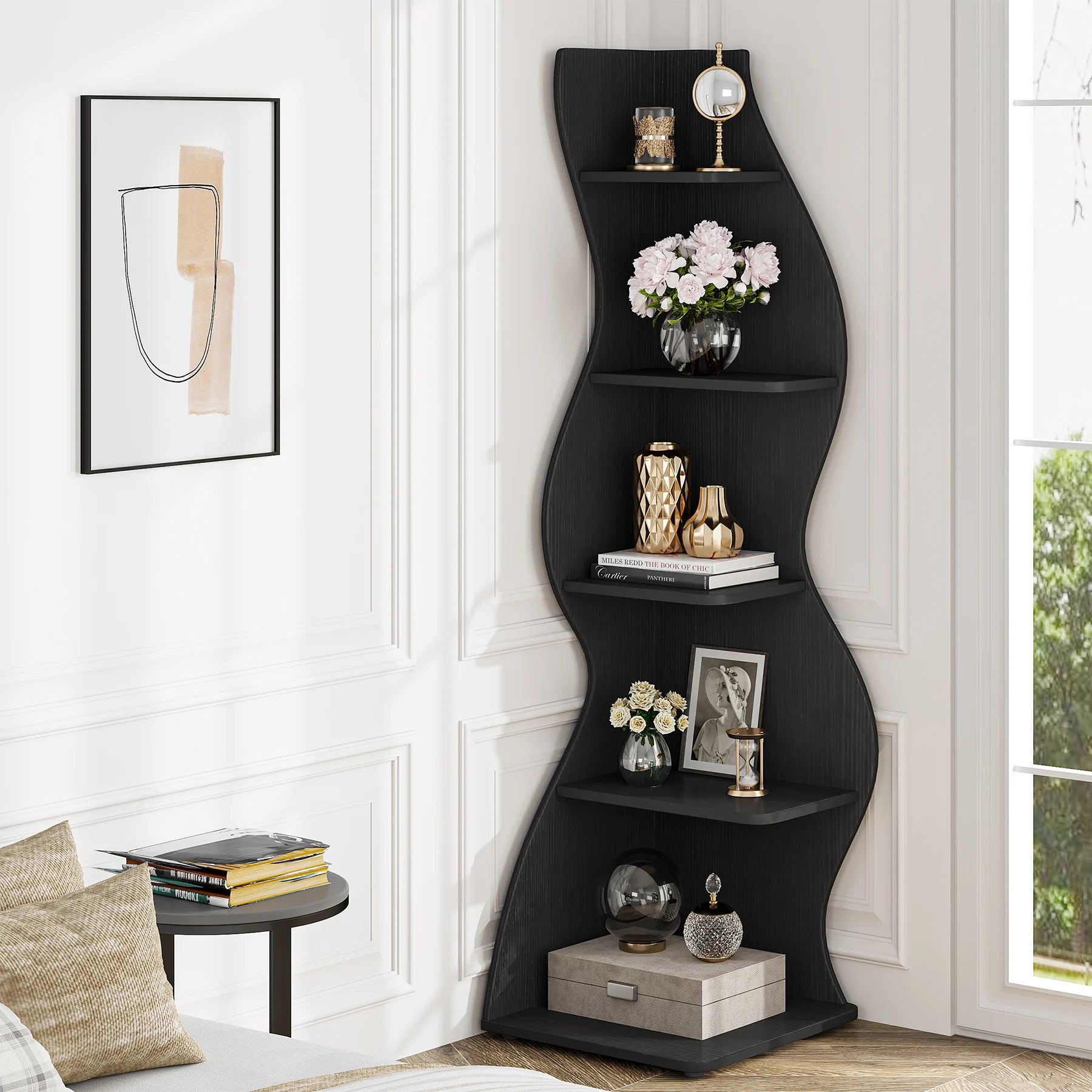 Tribesigns 5-Tier Modern Corner Bookshelf