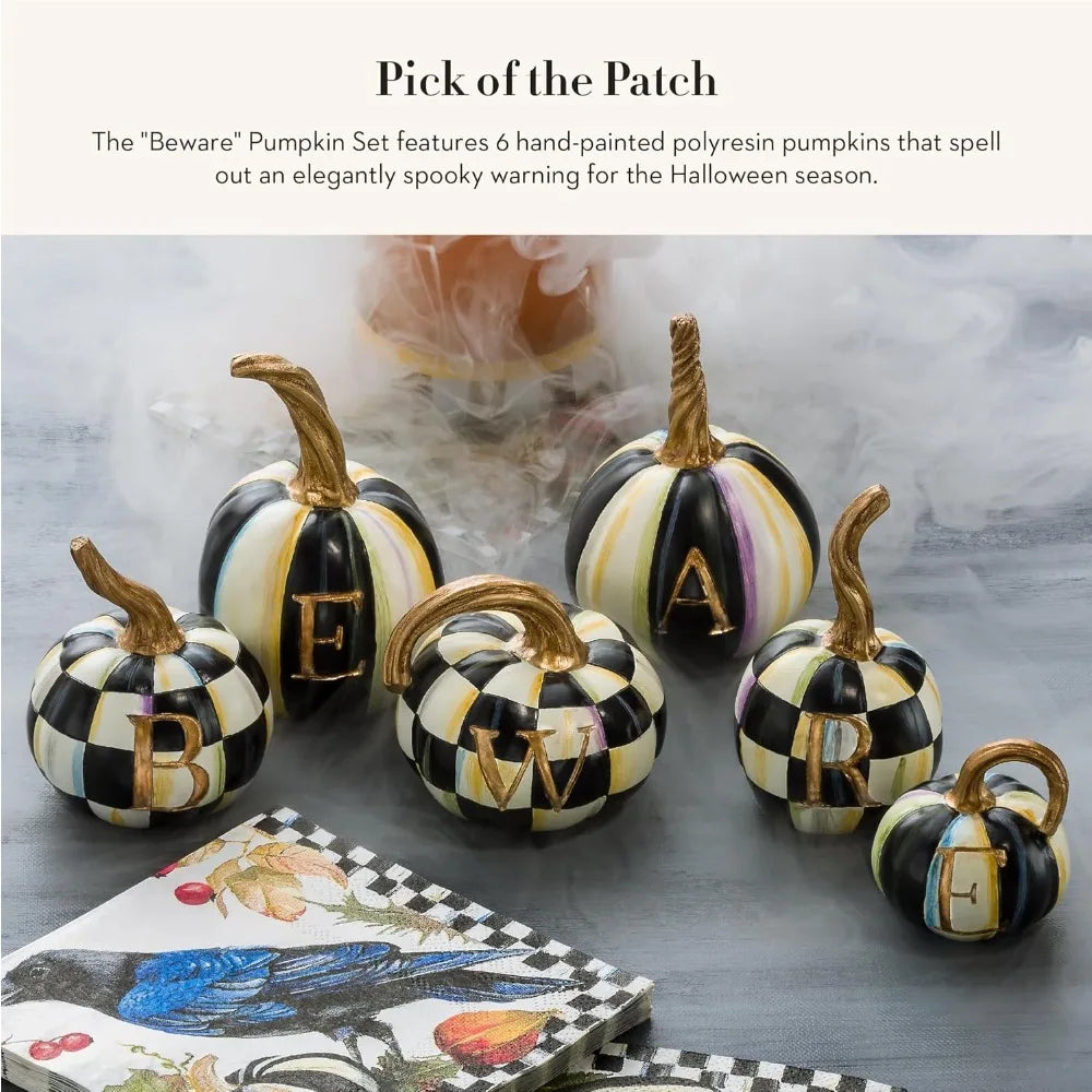 Set of 6 Resin Pumpkin Decorations – Halloween Home Decor