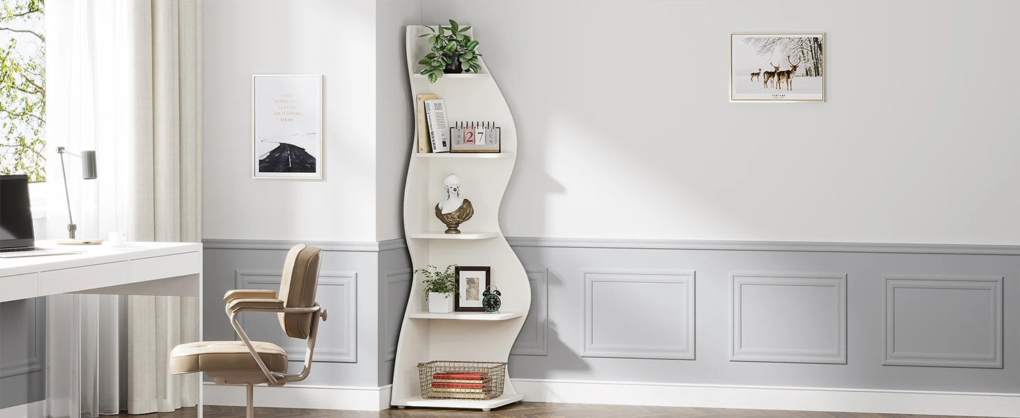 Tribesigns 5-Tier Modern Corner Bookshelf