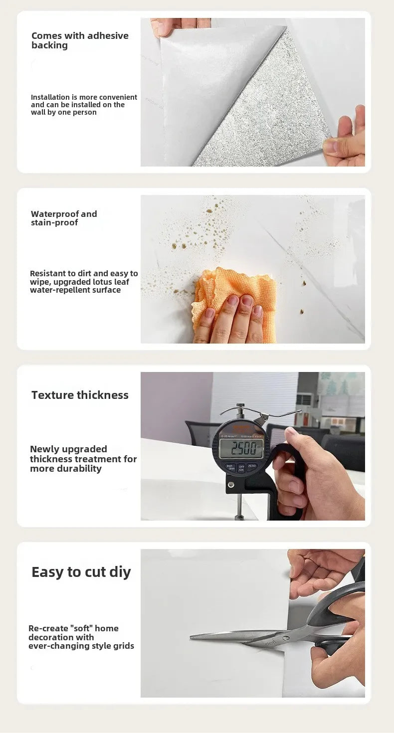 PVC Marble Wall & Floor Stickers – Self-Adhesive Waterproof Tiles