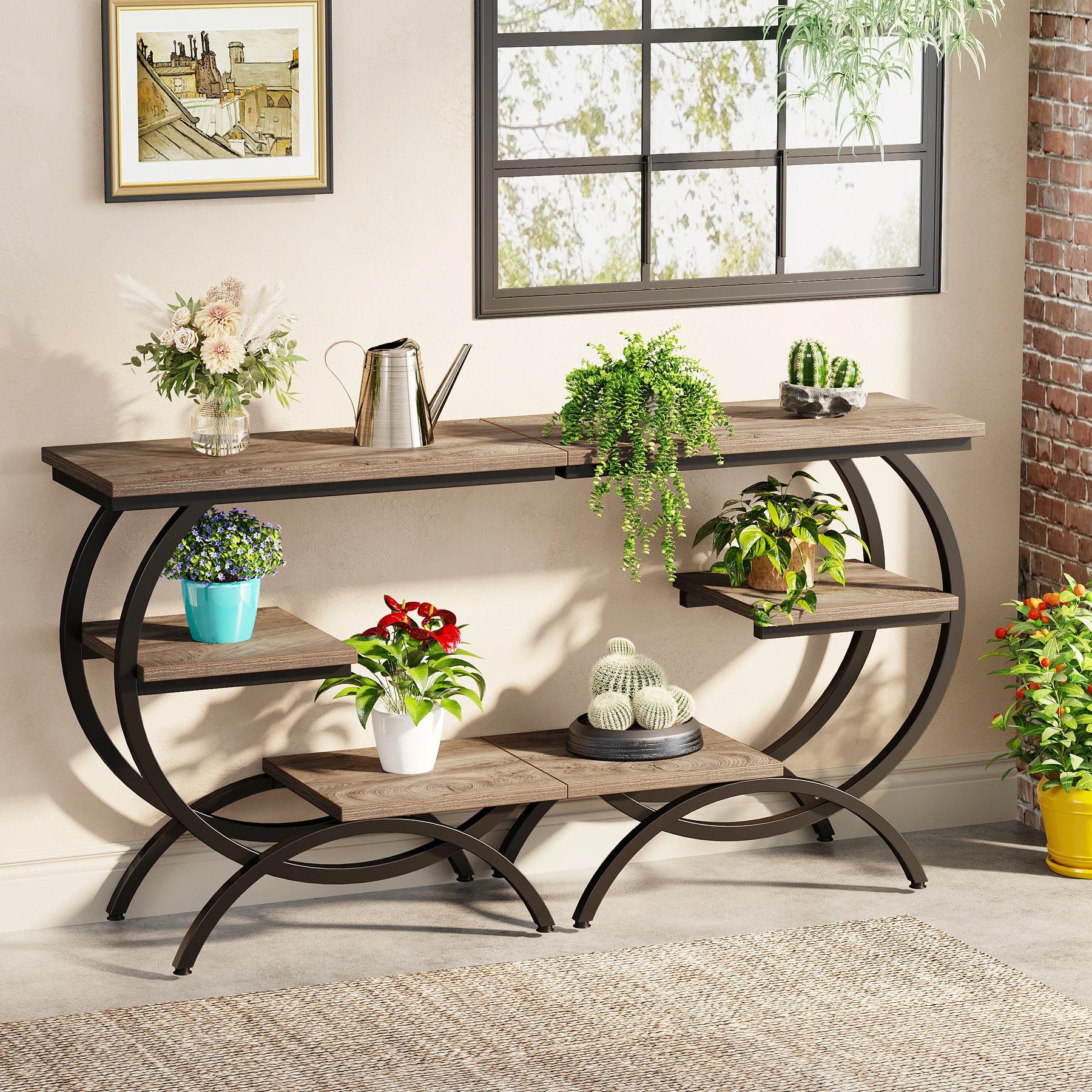 Tribesigns 3‑Tier C‑Shaped End Table