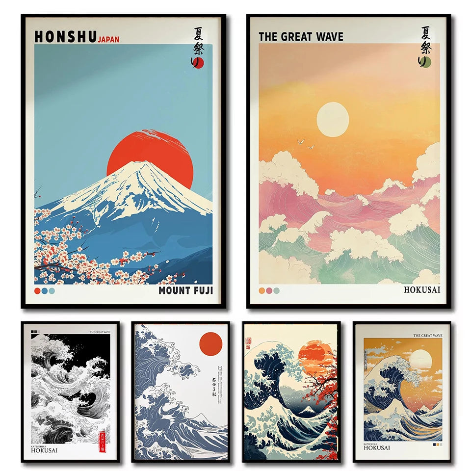 Mount Fuji Wave Canvas Print Japanese Wall Art