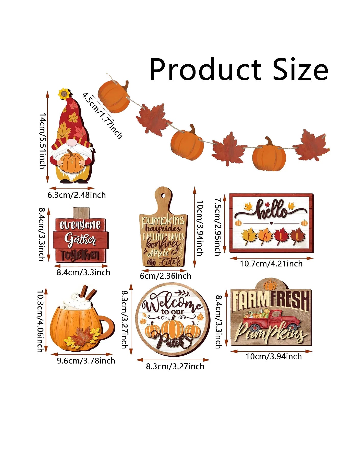 Fall Harvest Wooden Tiered Tray Decor – Farmhouse Autumn Centerpiece Set