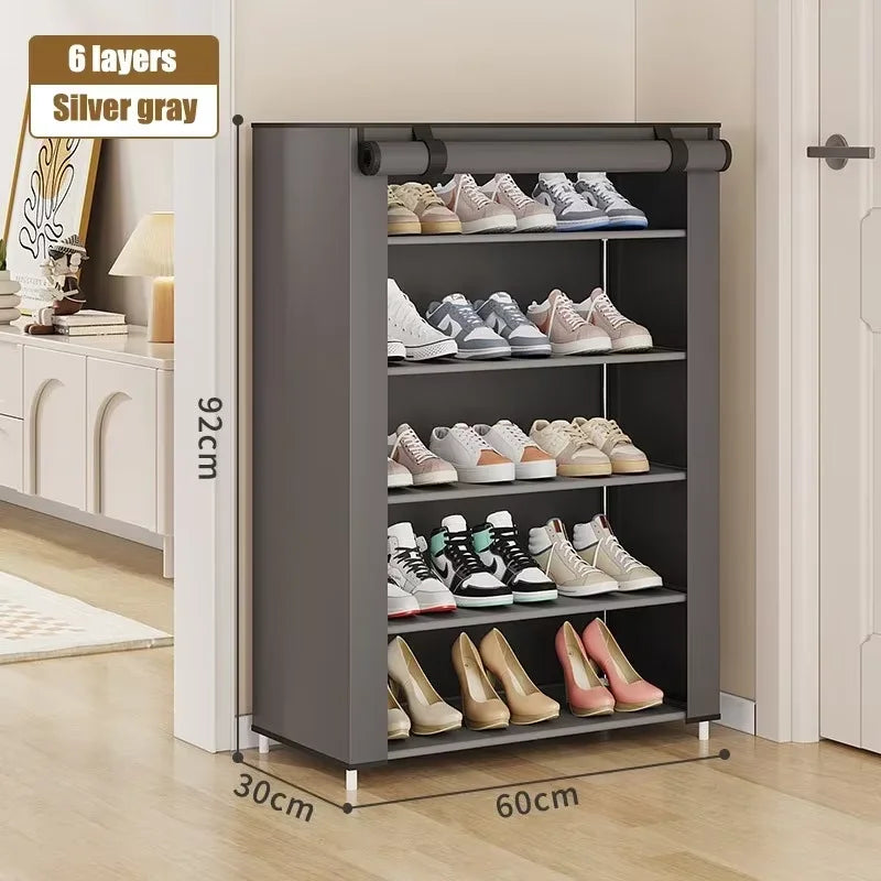 Multi-Layer Fabric Dustproof Shoe Rack Cabinet