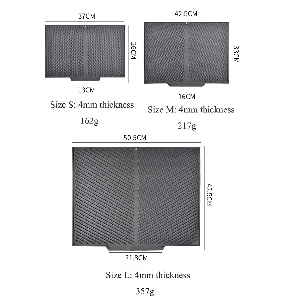 Silicone Draining Pad – Non-Slip Dish Drying Mat for Kitchen