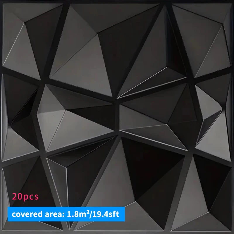 20PCS 3D Wall Panels – 30x30cm Indoor Wall Decor Tiles