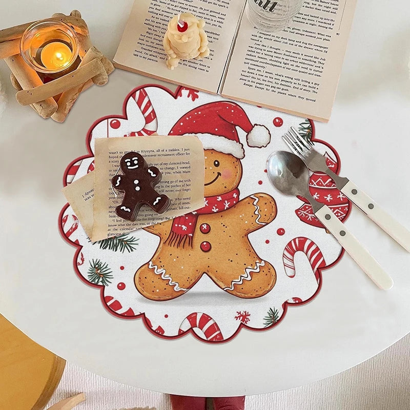 4PCS Cartoon Santa Claus Coasters – Christmas Table Heat Pads