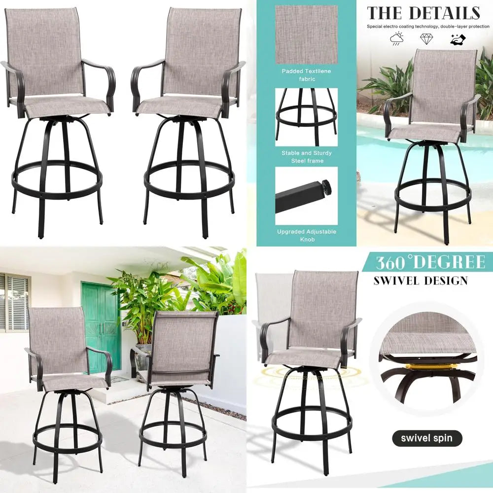 All-Weather Outdoor Swivel Bar Stool Sets