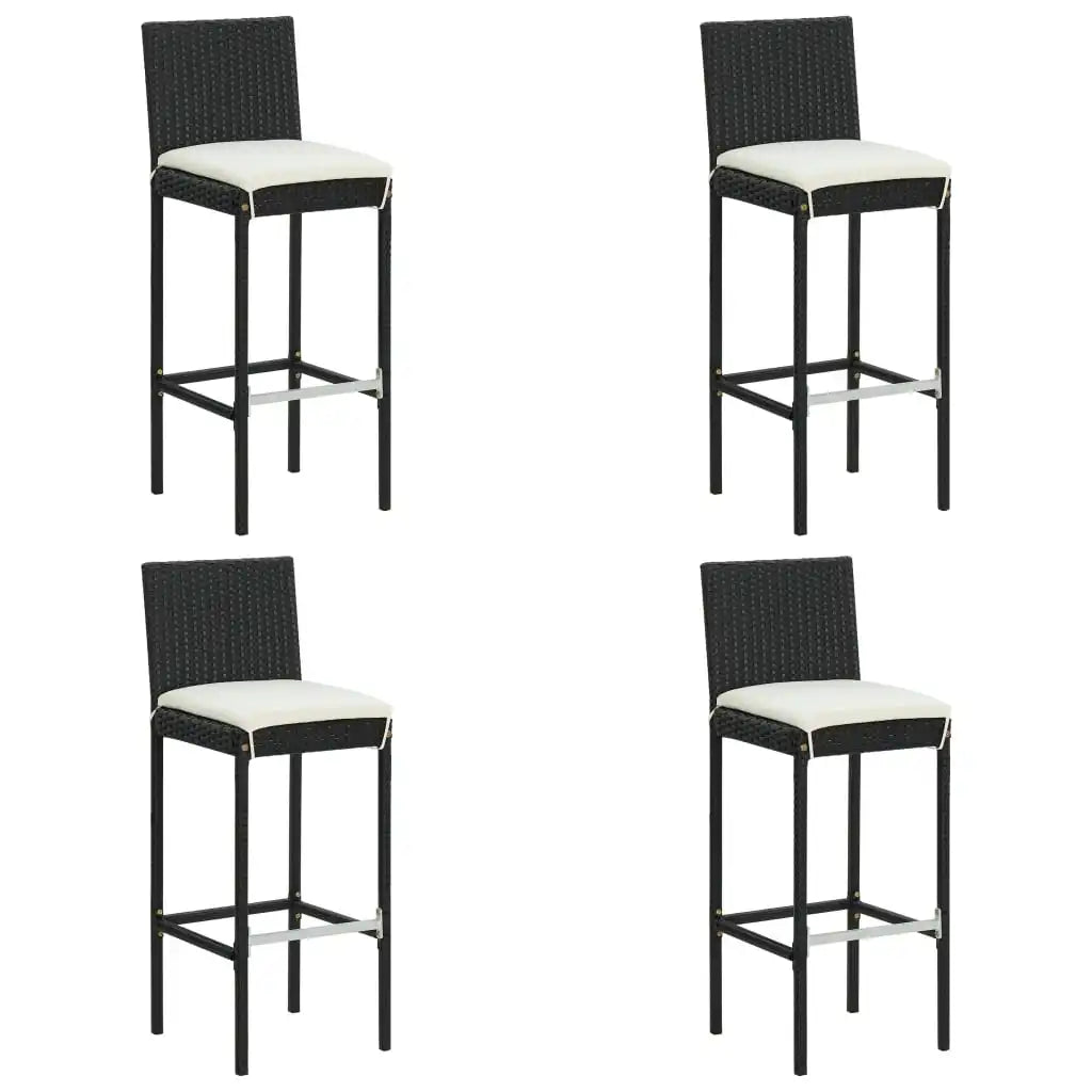 Outdoor Poly Rattan Bar Stool Sets (4-Pack)