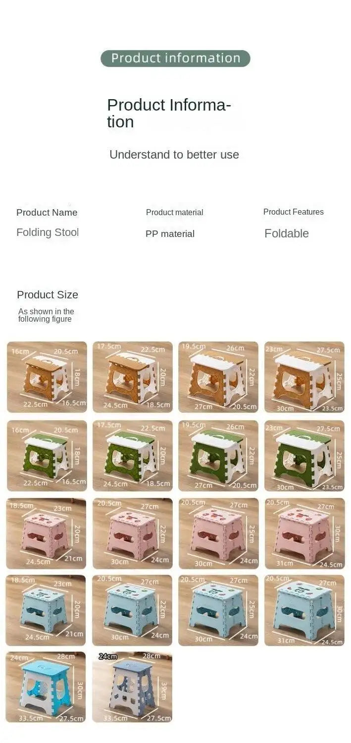 Thickened Plastic Folding Stool for Indoor and Outdoor Use
