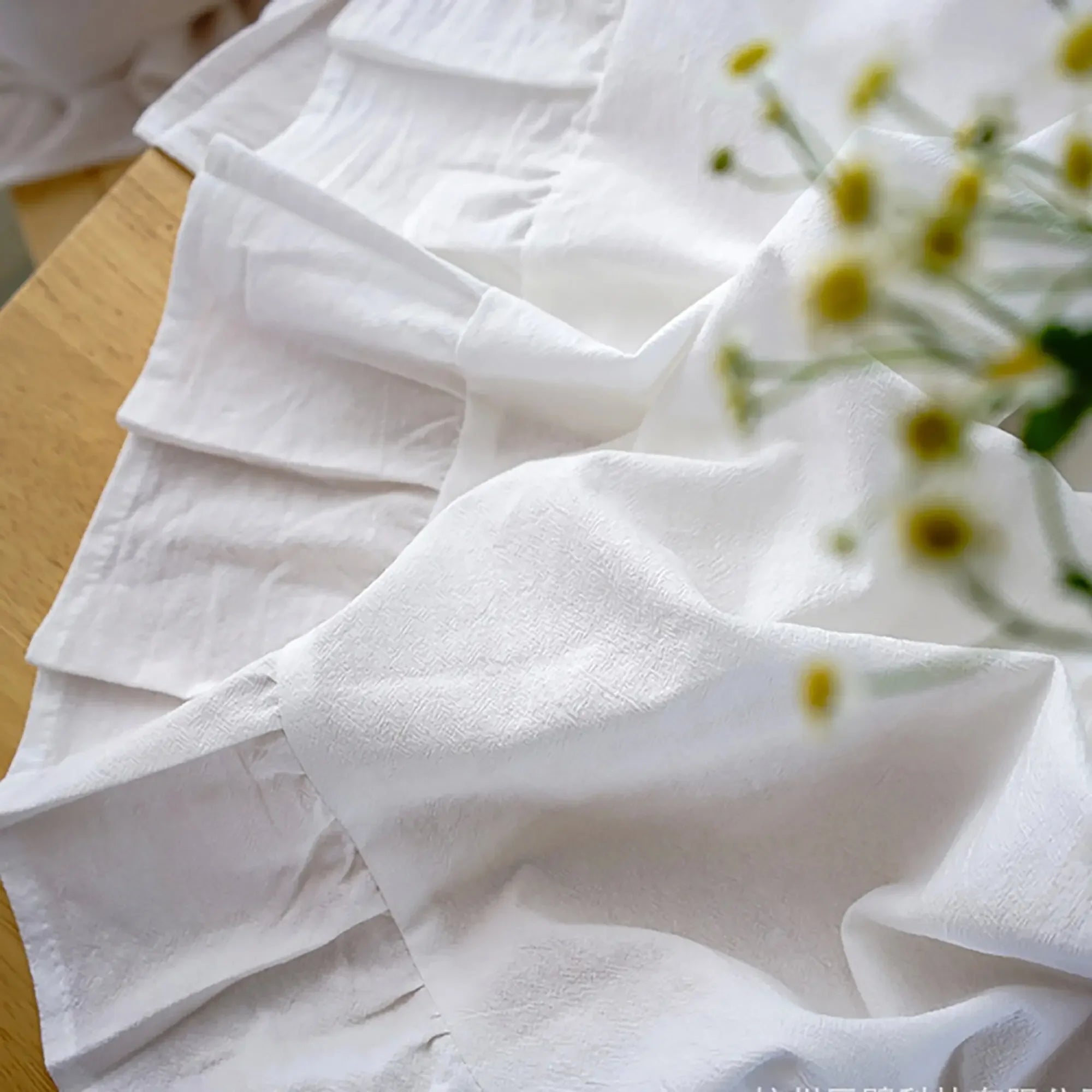 100% Cotton Washable Tablecloth – Elegant Flounce Stitching for Wedding, Party, Dining & Banquet Decoration