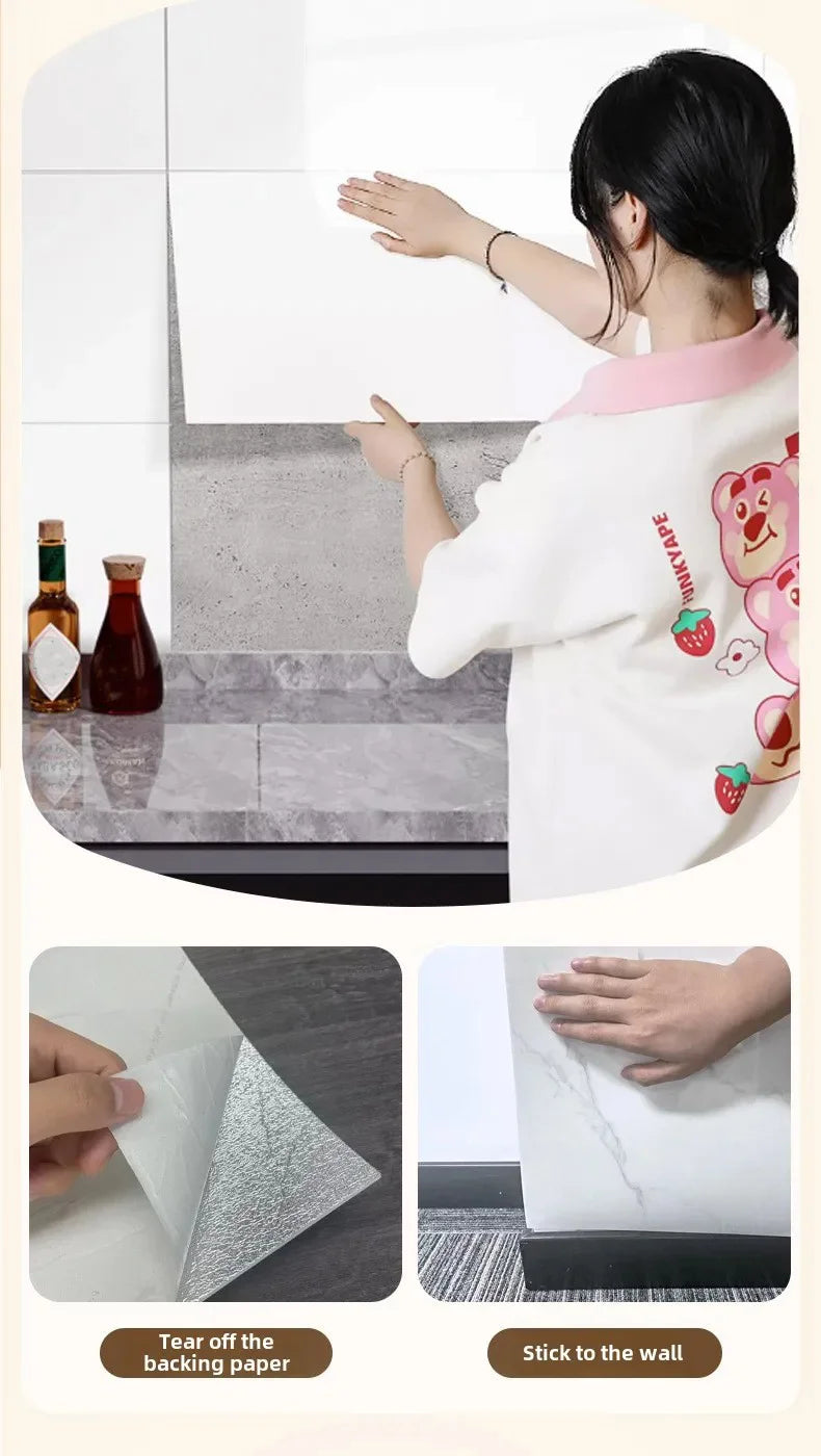 PVC Marble Wall & Floor Stickers – Self-Adhesive Waterproof Tiles