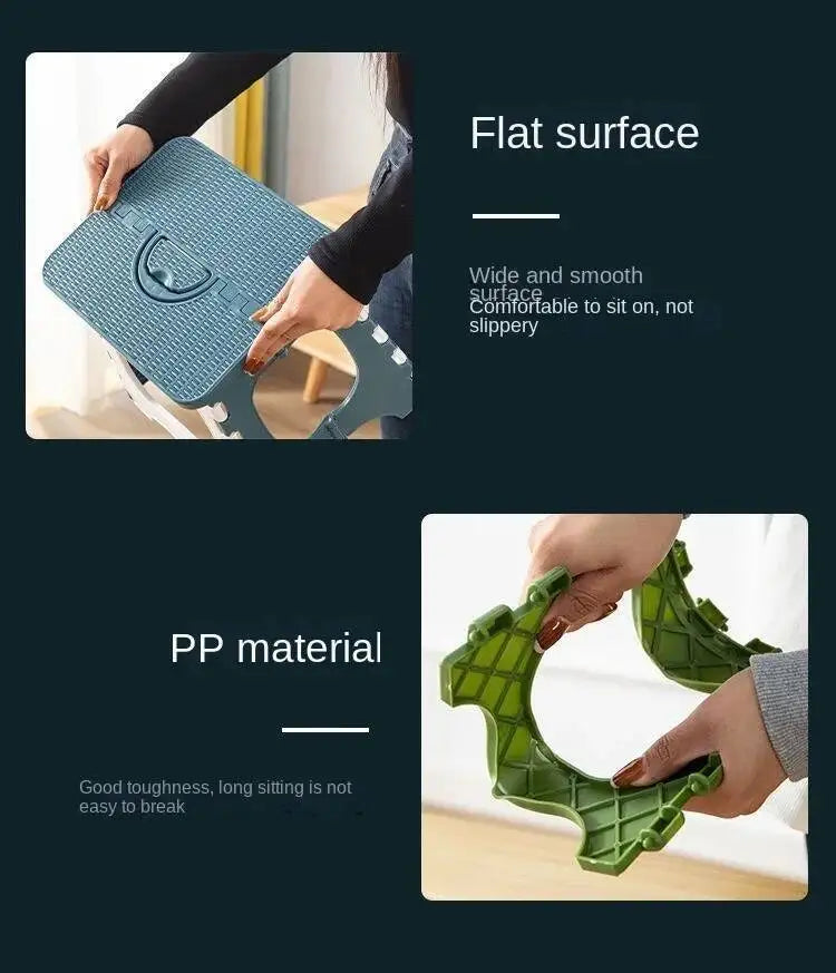 Thickened Plastic Folding Stool for Indoor and Outdoor Use