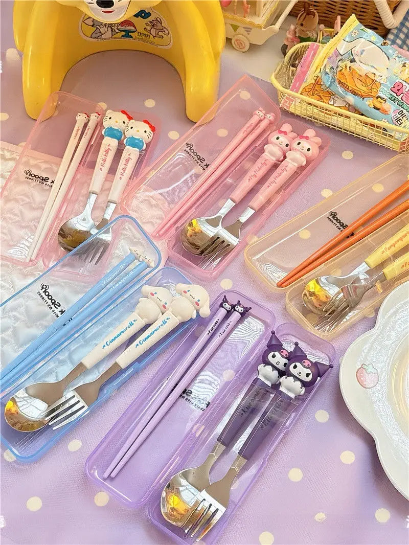 Sanrio Kids Stainless Steel Cutlery Set with Case