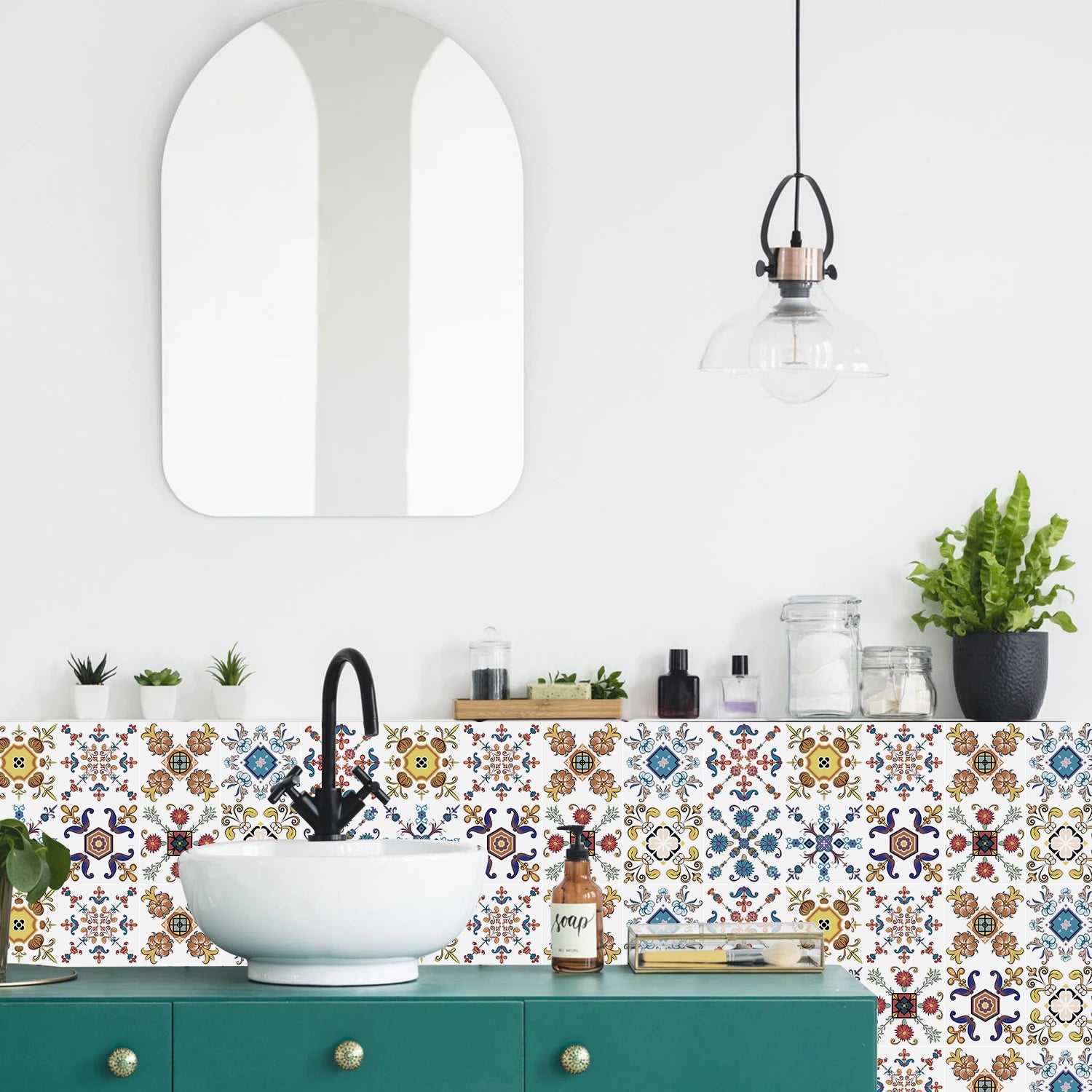 24PCS Light Color Tile Stickers – Waterproof Self-Adhesive Wall Decals