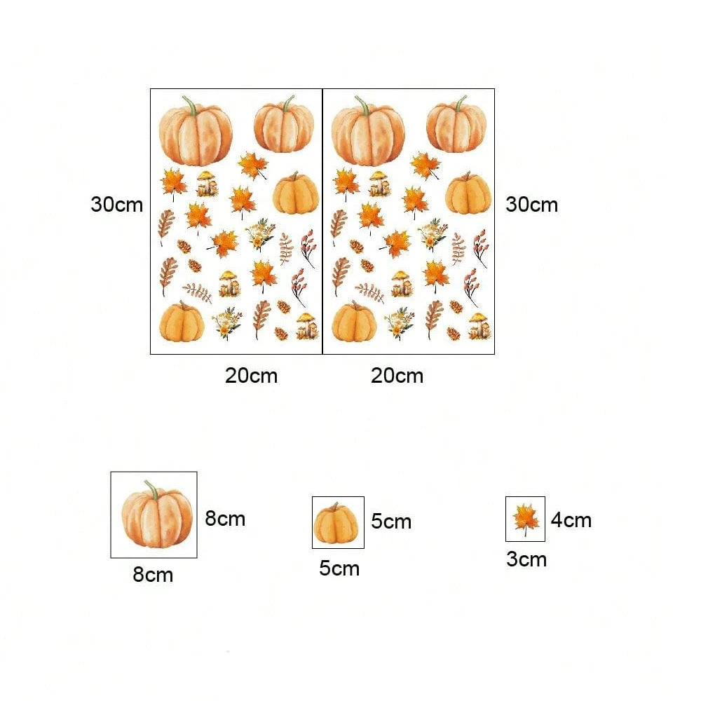 Halloween 3D Pumpkin Window Sticker – Self-Adhesive Autumn Wall Decal