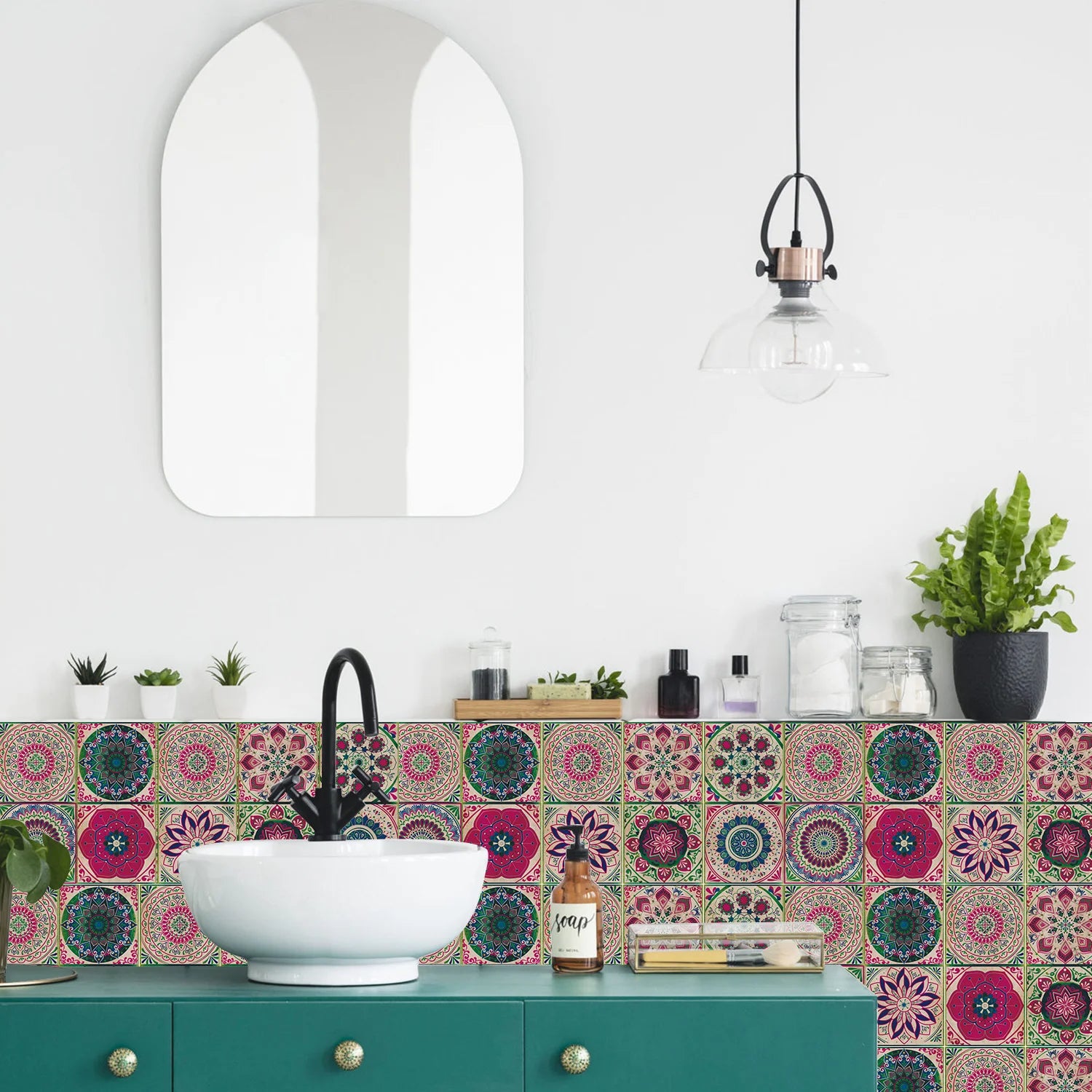 24PCS Light Color Tile Stickers – Waterproof Self-Adhesive Wall Decals