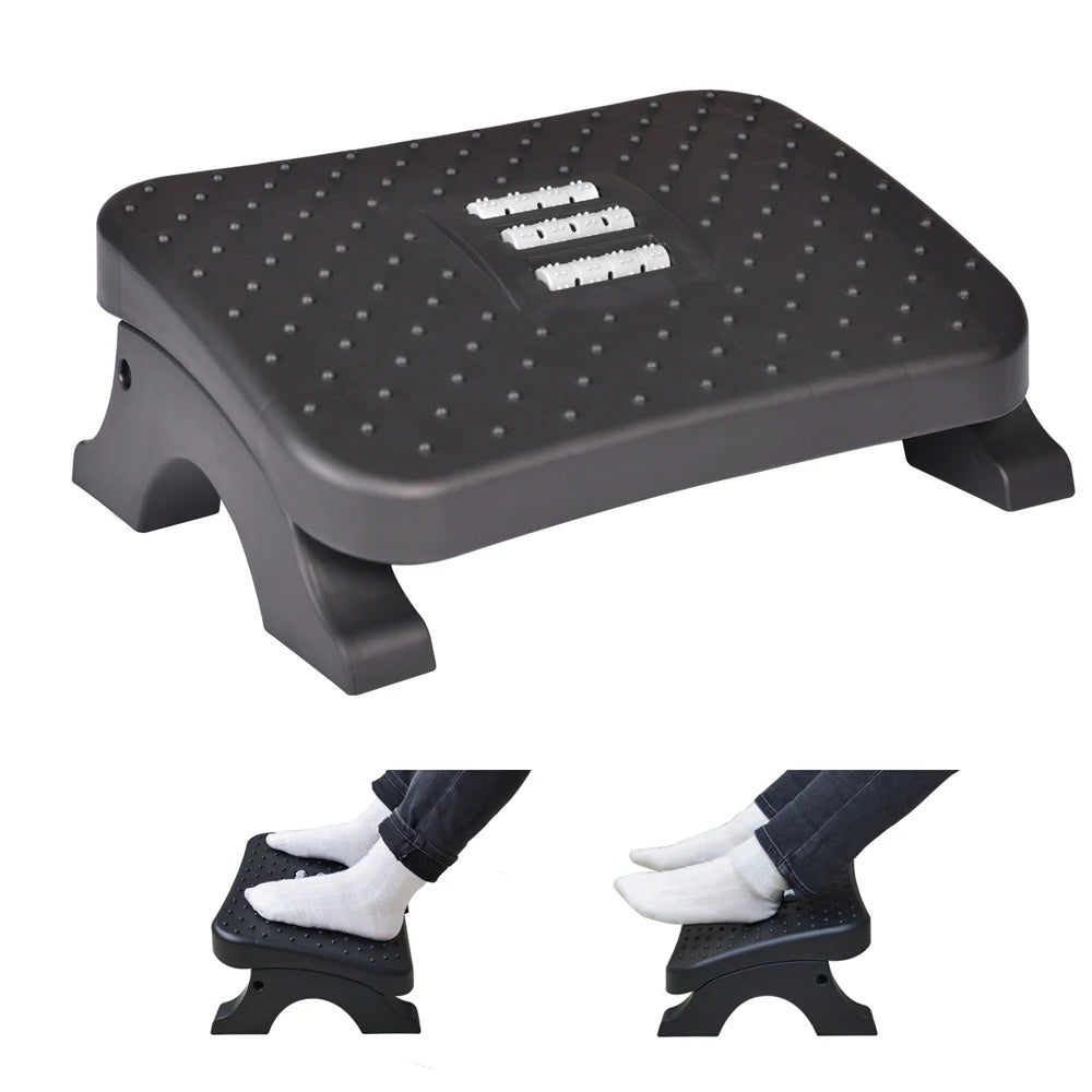 Ergonomic Under Desk Footrest with Massage Rollers