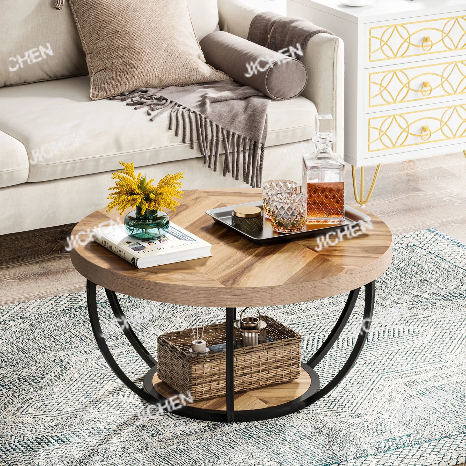 Tribesigns 31.7″ Round Coffee Table