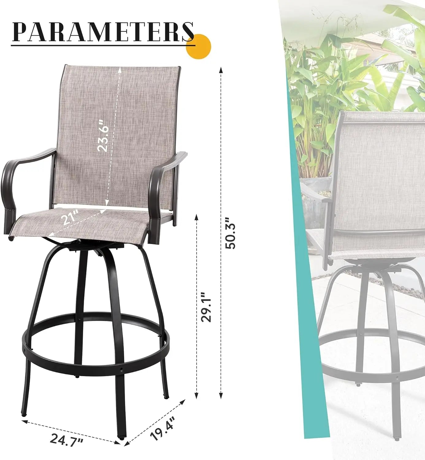 All-Weather Outdoor Swivel Bar Stool Sets