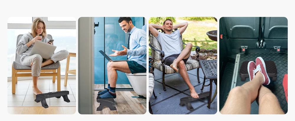 Ergonomic Under Desk Footrest with Massage Rollers