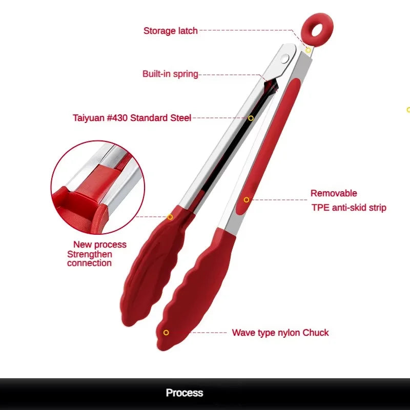 Anti Slip Stainless Steel Tongs
