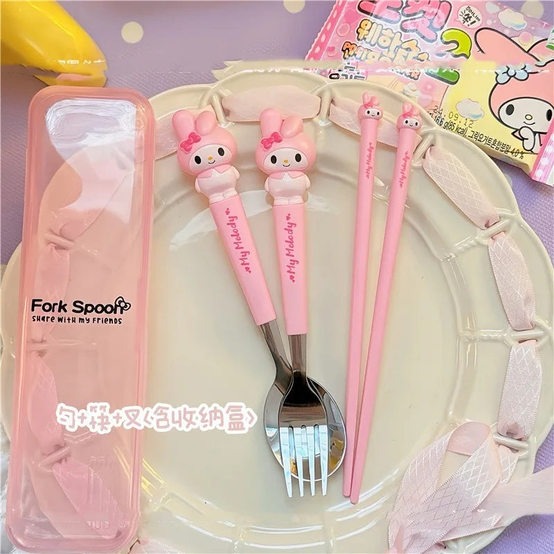 Sanrio Kids Stainless Steel Cutlery Set with Case
