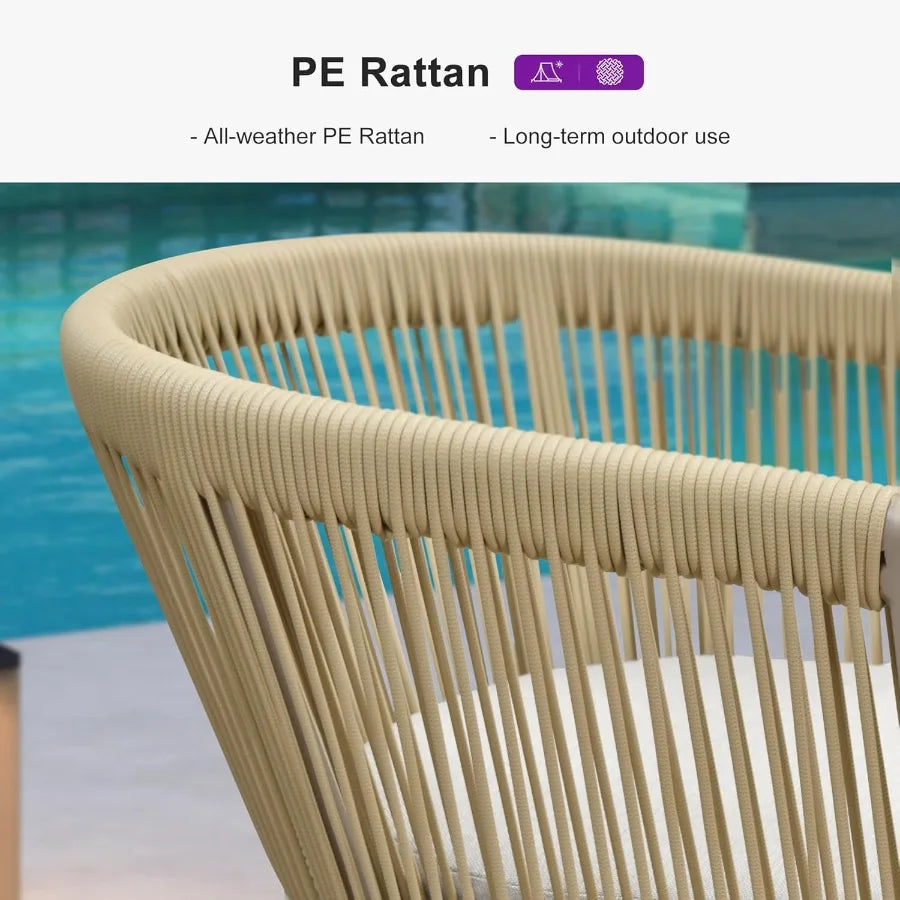 Modern Outdoor Wicker Bar Stool Set