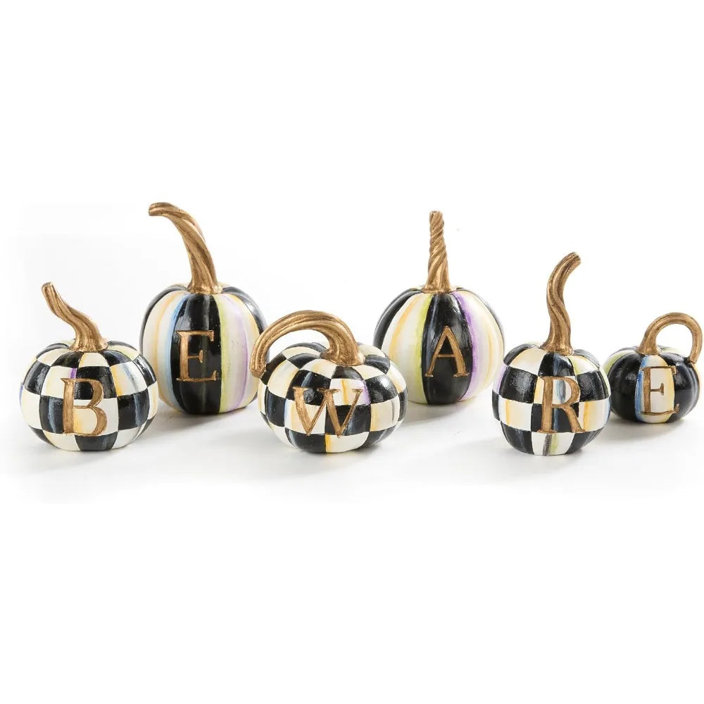 Set of 6 Resin Pumpkin Decorations – Halloween Home Decor