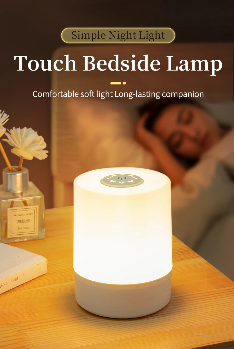 Rechargeable Dimmable LED Night Light with Remote Control