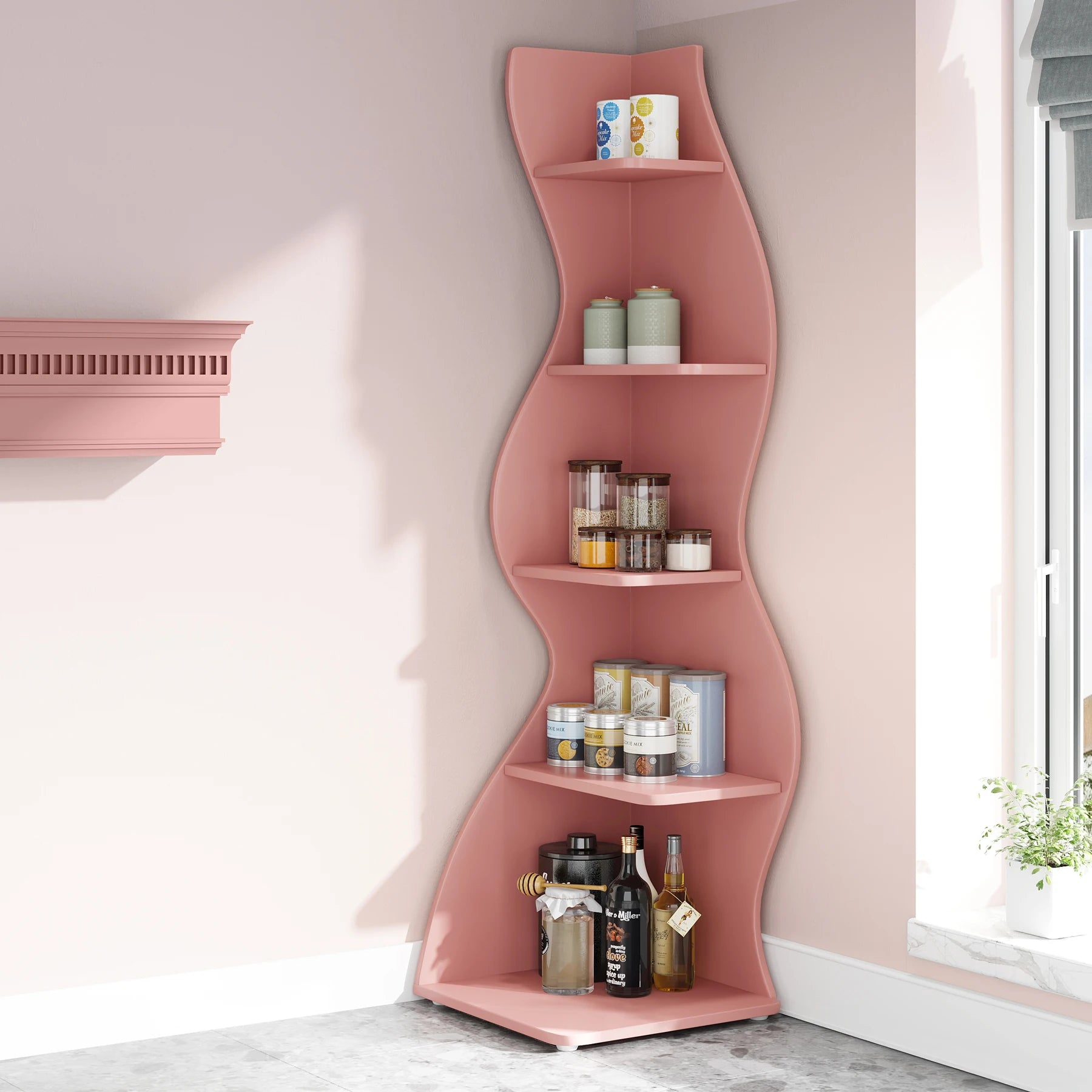 Tribesigns 5-Tier Modern Corner Bookshelf