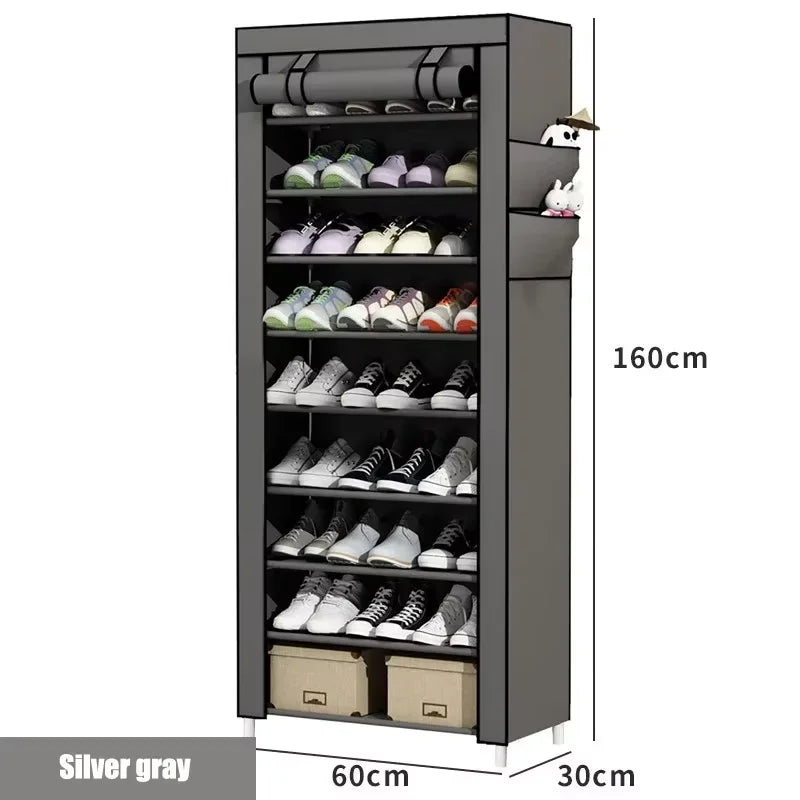 Multi-Layer Fabric Dustproof Shoe Rack Cabinet