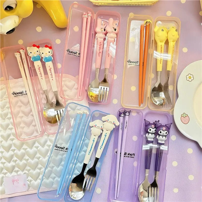 Sanrio Kids Stainless Steel Cutlery Set with Case