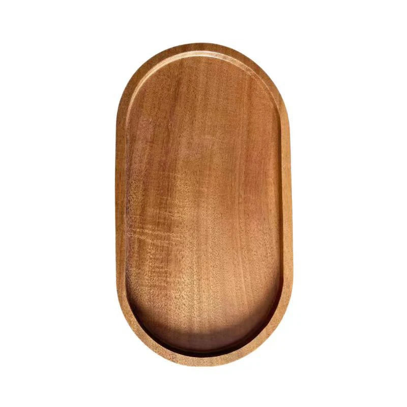 Solid Wood Oval Serving Tray and Platter