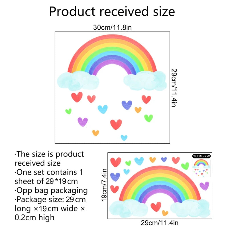 Glow-in-the-Dark Rainbow Wall Stickers for Kids Room