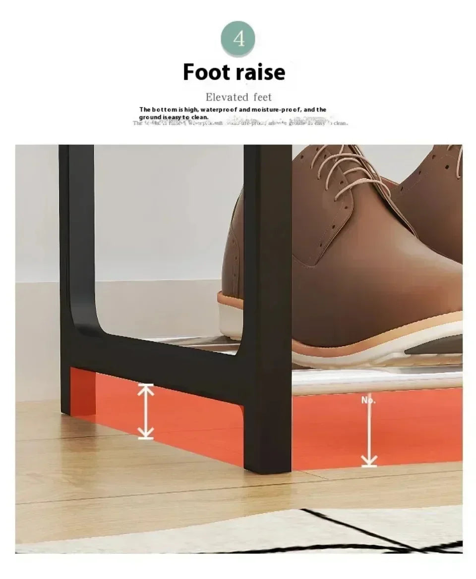 4-Tier Wooden Shoe Rack – Home & Dormitory Storage Cabinet