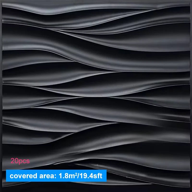 20PCS 3D Wall Panels – 30x30cm Indoor Wall Decor Tiles