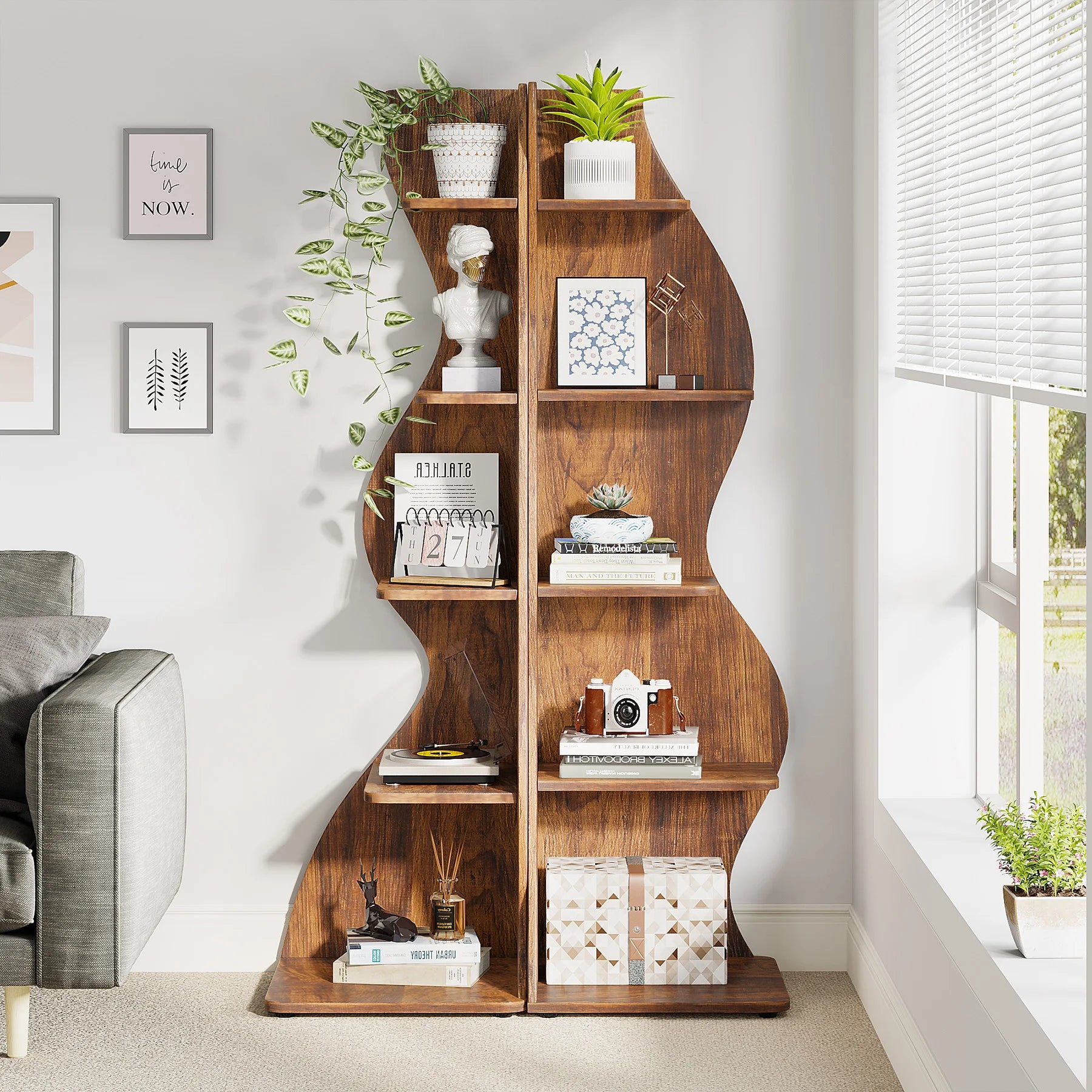 Tribesigns 5-Tier Modern Corner Bookshelf