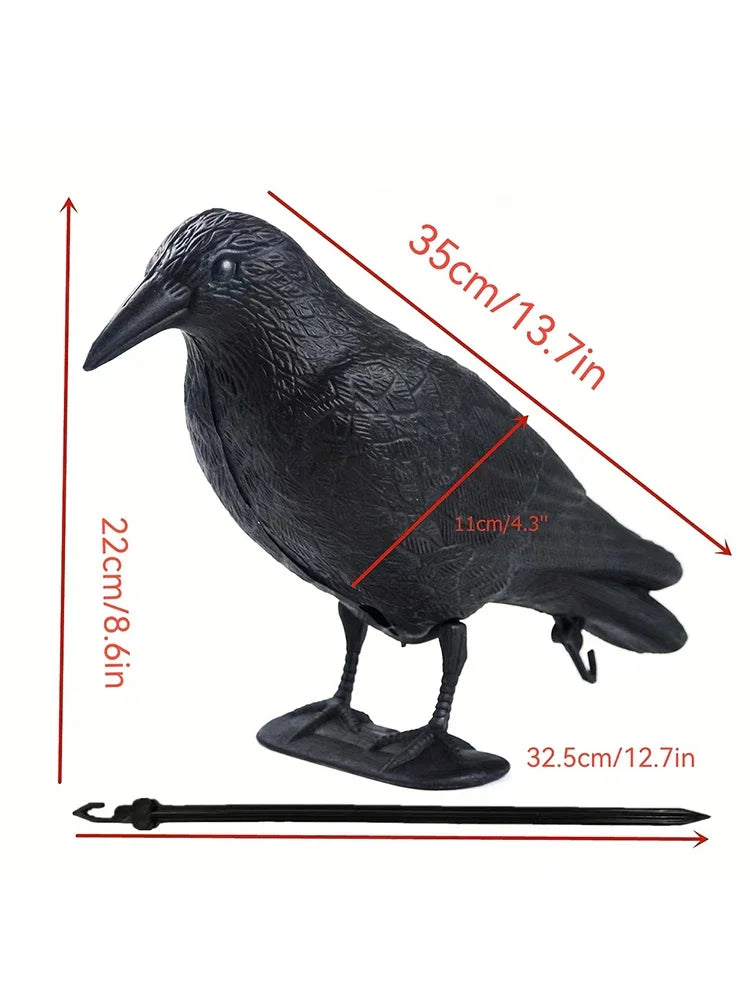 Realistic Decorative Crow – Satin Plastic Garden Yard Ornament