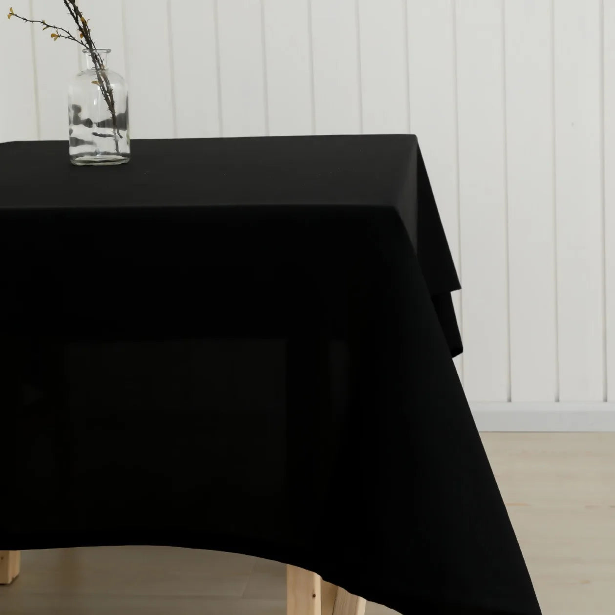 Solid Black Rectangular Tablecloth – Banquet & Conference Table Cover