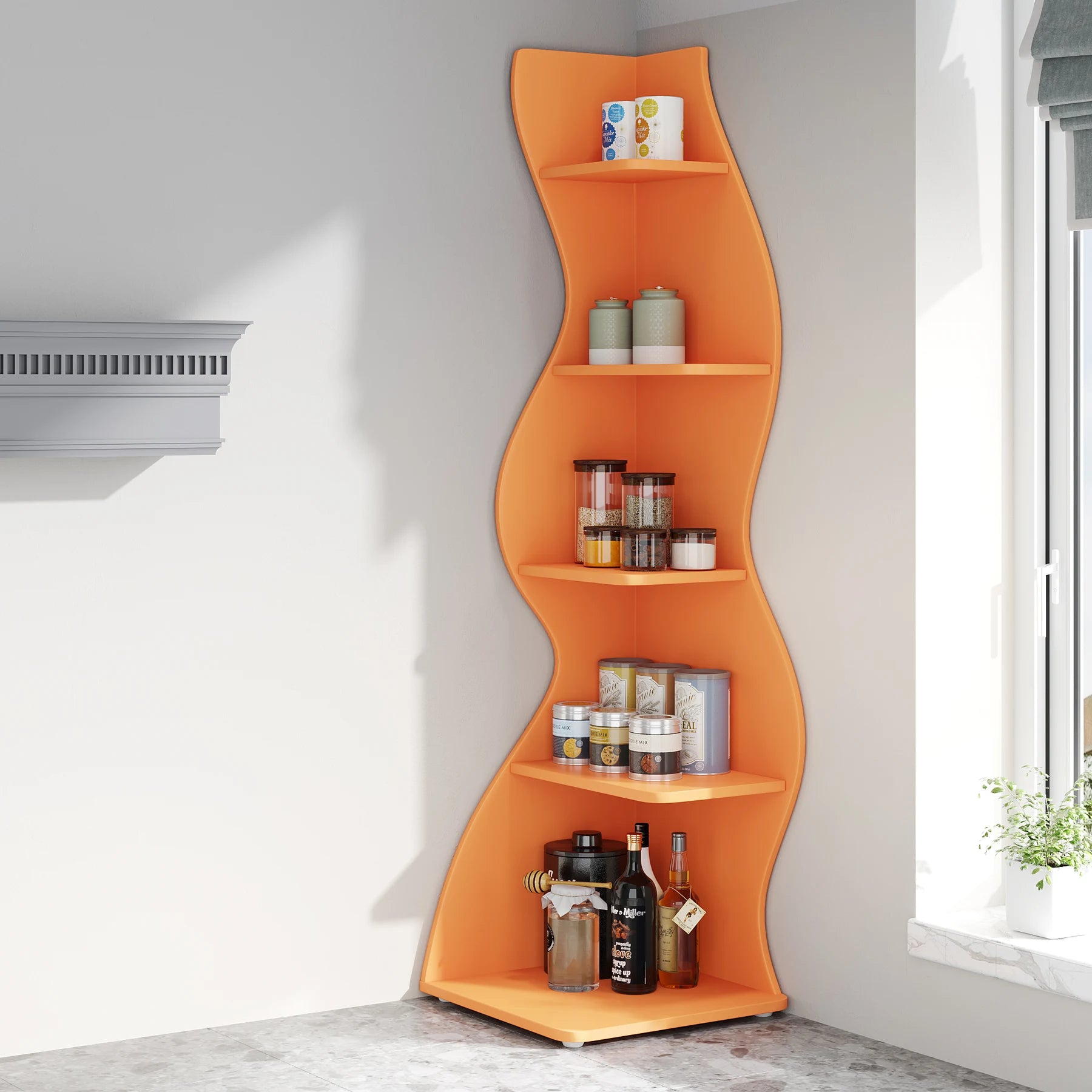 Tribesigns 5-Tier Modern Corner Bookshelf
