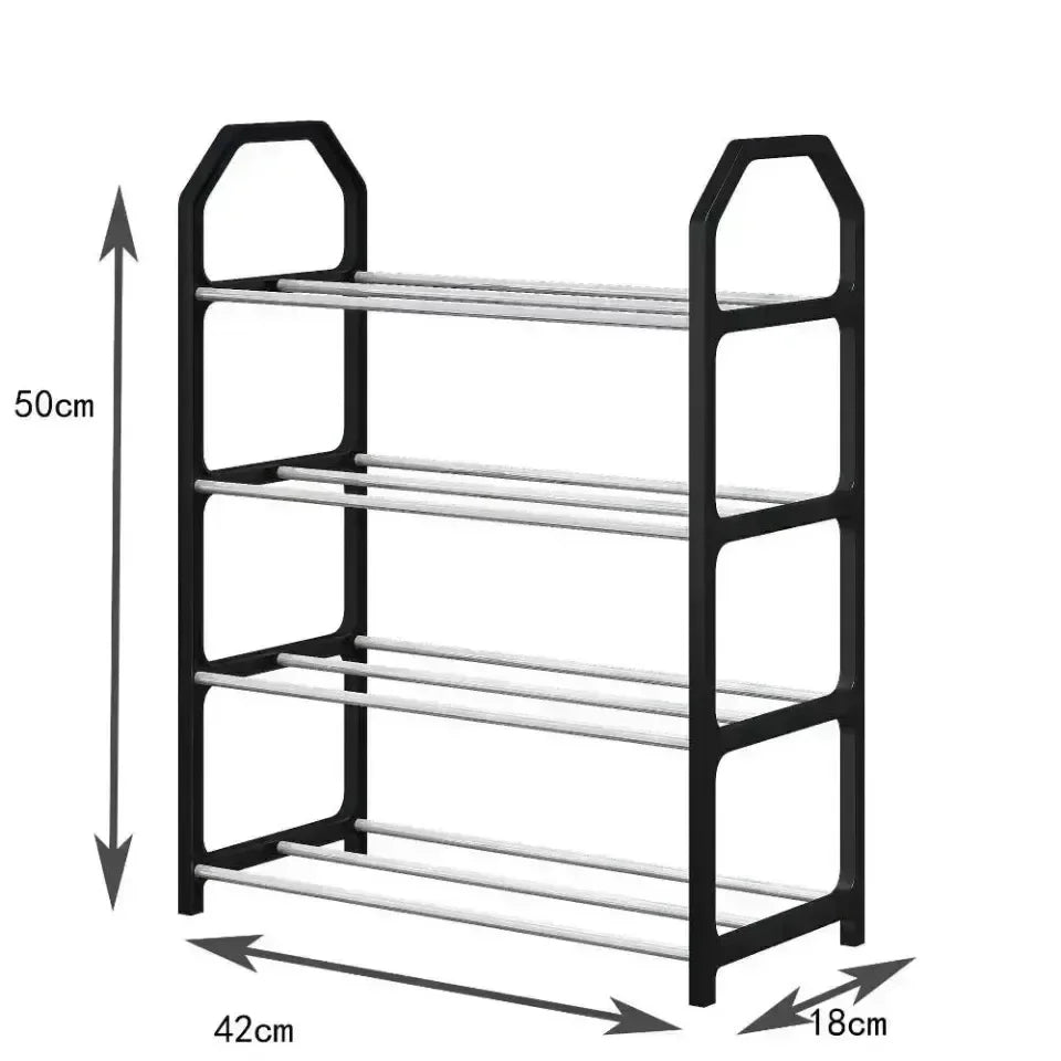 4-Tier Wooden Shoe Rack – Home & Dormitory Storage Cabinet